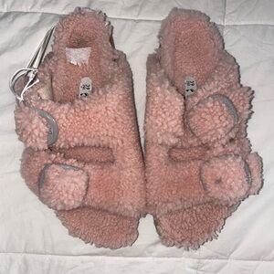 birkenstock papillio pink platform shearling sandals